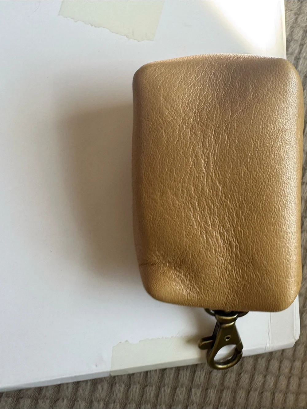 Portland Leather Small Zippered case - champagne
